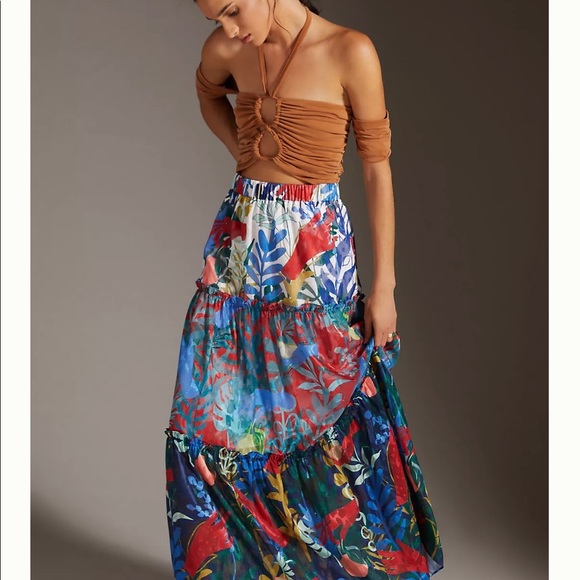 Anthropologie Dresses & Skirts - Anthropologie Hutch long layered maxi skirt gorgeous statement piece XL unique